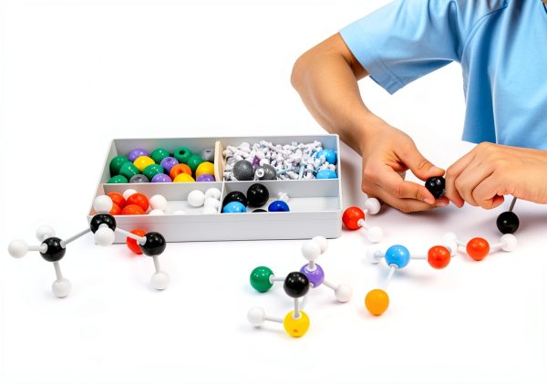 Molecular Model Kit 125-Piece Hidden Valley, Color‑Coded, Carrying-4