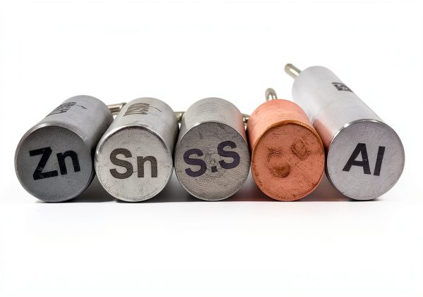 Hooked Metal Cylinders Set by EISCO – Copper, Tin, Aluminum, Zinc-2