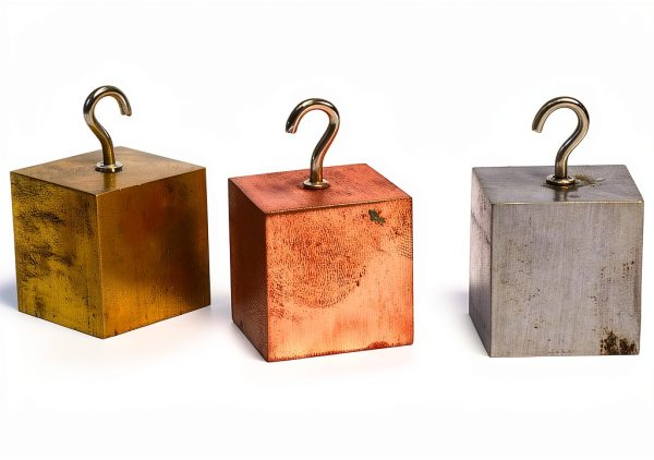 Density Blocks 4 - Aluminum Brass Copper Steel 1.25" - Eisco Labs-0